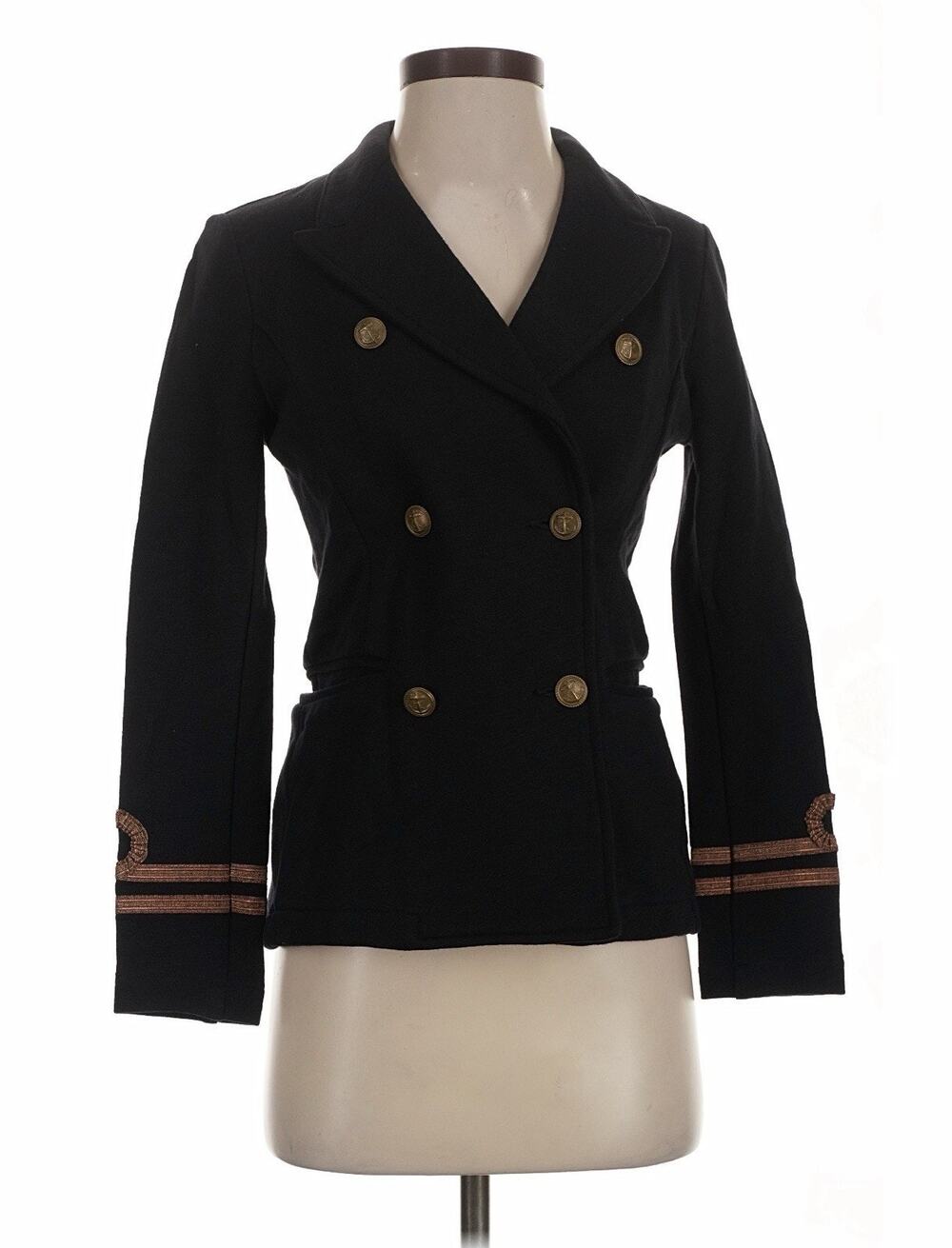 NWT Denim & Supply RALPH LAUREN Black Gold French Terry Military Jacket S